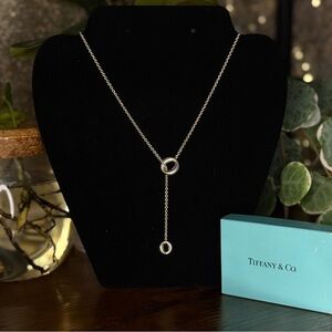 Tiffany & Co. Peretti Double “O” Necklace Sterling Silver 925 Authentic W/Cert.